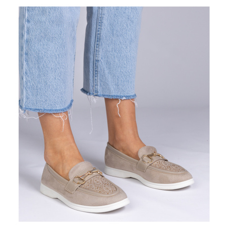 Gemre Krémové mokasíny z ekosemišu s kryštálmi Minilla