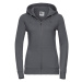 Dark grey women's hoodie with Authentic Russell zipper