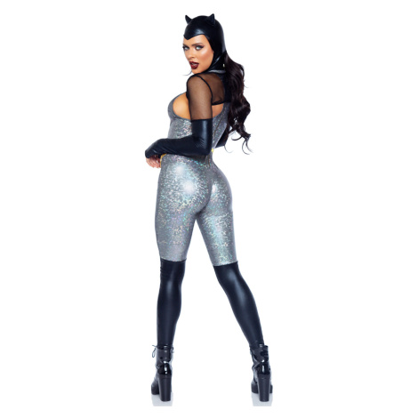 Čierno-strieborný sexi kostým Feline Felon 86996 Leg Avenue