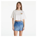 Tričko Tommy Jeans Oversized Cropped Summer Flag Tee Ancient White