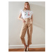 Beige Women's Cropped Trousers with Pockets Trendyol - Women