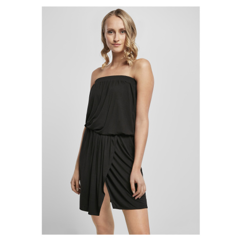 Women's short bandeau dress made of viscose black Urban Classics