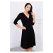 Dress with neckline under the bust, 3/4 sleeves black