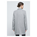 Kabát s prímesou vlny Medicine šedá farba, prechodný, dvojradový