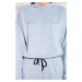 Trendyol Velvet Pajama Suit with Light Blue Hoodie