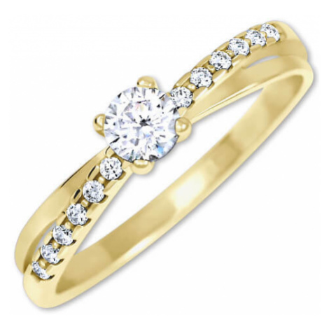 Brilio Pôvabný prsteň s kryštálmi zo zlata 229 001 00810 55 mm