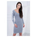 Ragged grey melange dress