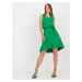 Basic green dress with binding RUE PARIS