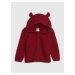 Bordový detský sveter na zips s kapucňou GAP CashSoft