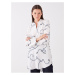 LC Waikiki Women's Shirt Collar Printed Long Sleeve Tunic