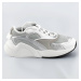 Bielo-šedé šnurovacie sneakersy s farebnými vsadkami (6346)