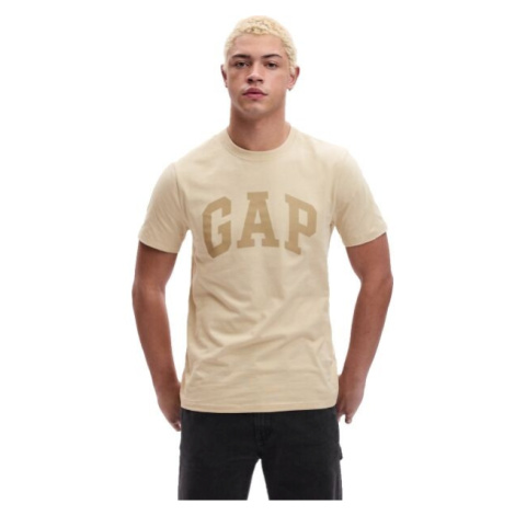 GAP BASIC LOGO Pánske tričko, béžová, veľkosť