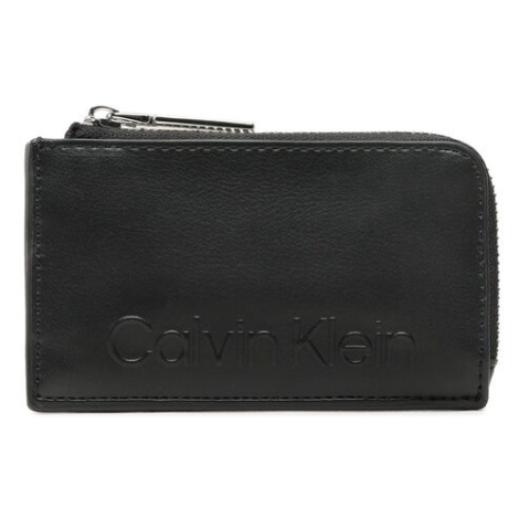 Calvin Klein Puzdro na kreditné karty Ck Set Cardholder W/Zip K60K610465 Čierna
