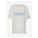 White loose T-shirt with Noisy May Mida - Women