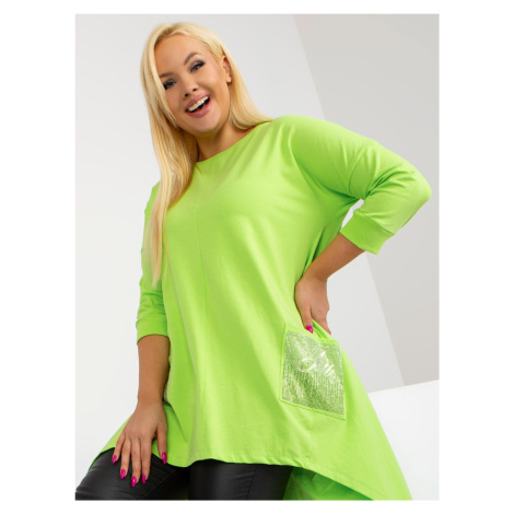 Lime green blouse plus size asymmetrical fit