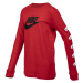 Nike NSW TEE LS FUTURA B Chlapčenské tričko s dlhým rukávom, červená, veľkosť