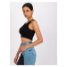 Čierny crop top s gombíkmi Riley -RV-TP-7528.11X-black