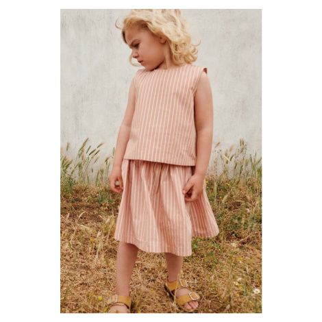 Dievčenská bavlnená sukňa Liewood béžová farba, mini, áčkový strih