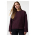 Trendyol Plum Jacquard Regular/Normal Pattern Knitted Sweatshirt