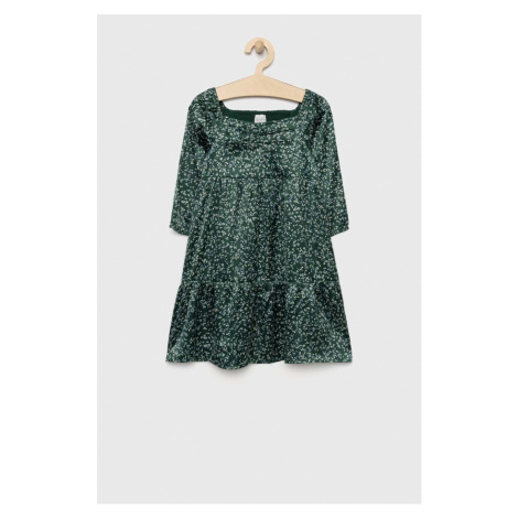 Dievčenské šaty Abercrombie & Fitch zelená farba, midi, áčkový strih