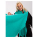 Turquoise plain fringed scarf