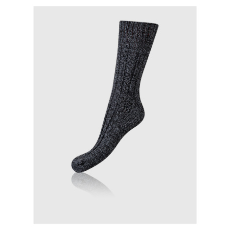 Čierne melírované zimné ponožky s prímesou vlny BELLINDA Norwegian Style