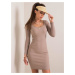 Dark beige striped dress RUE PARIS