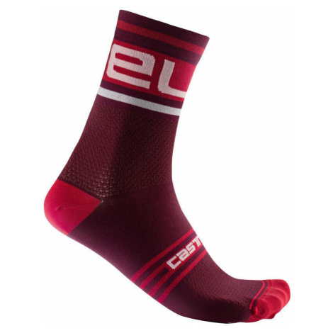 Castelli Prologo 15 Sock Bordeaux/White 2XL Cyklo ponožky