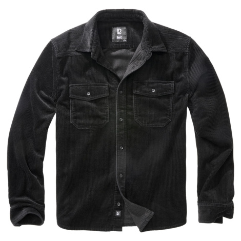 Corduroy classic shirt with long sleeves black