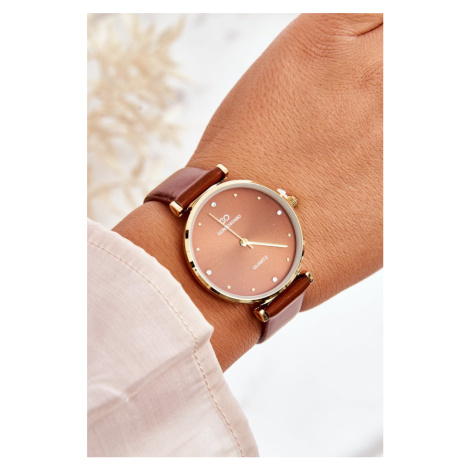Women's watch with a leather strap Giorgio&Dario Camel