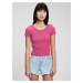 Ružové dievčenské tričko GAP Teen rebrované