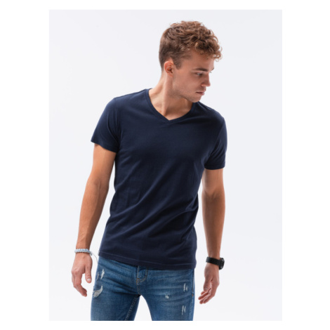 OMBRE-T-shirt SS-S1369-V2-NAVY Modrá