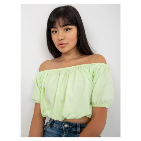 Short lime blouse made of Spanish cotton