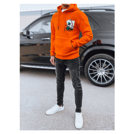 Men's orange sweatshirt with Dstreet print