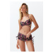 Trendyol Floral Patterned Bralette Brazilian 3-Piece Bikini Set