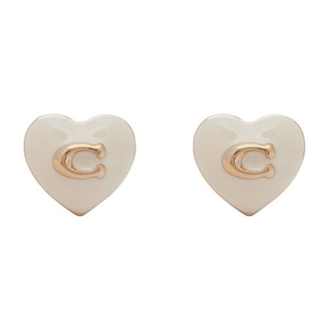 Coach Náušnice Enamel Heart Stud Earrings 37479226GLD100 Strieborná