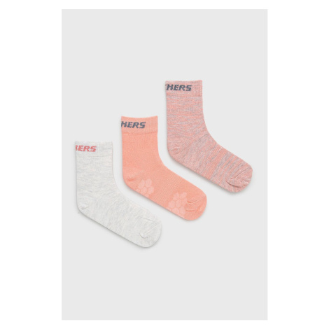 Detské ponožky Skechers 3-pak ružová farba