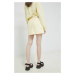 Rifľová sukňa Tommy Jeans žltá farba, mini, áčkový strih