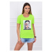Blouse with women's graphics green neon