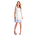 Svetlomodro-biele tehotenské šaty s výšivkou Sabrina