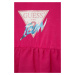 Šaty pre bábätká Guess ružová farba, mini, áčkový strih