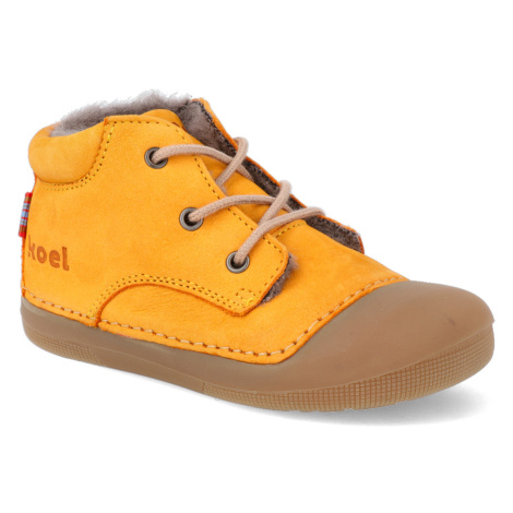 Barefoot zimná obuv KOEL4kids - Baby Bare Bio Nubuk Saffron žltá