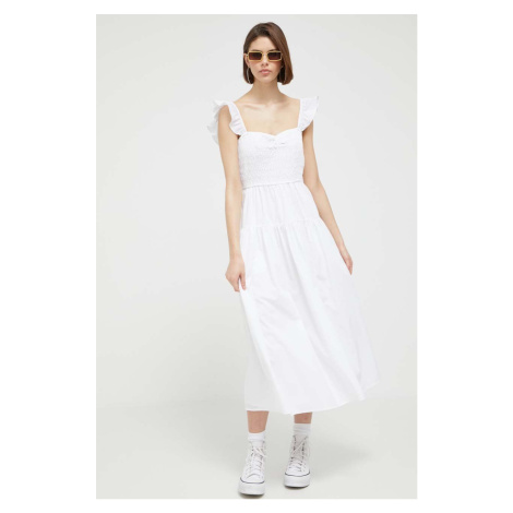 Šaty Abercrombie & Fitch biela farba, mini, áčkový strih