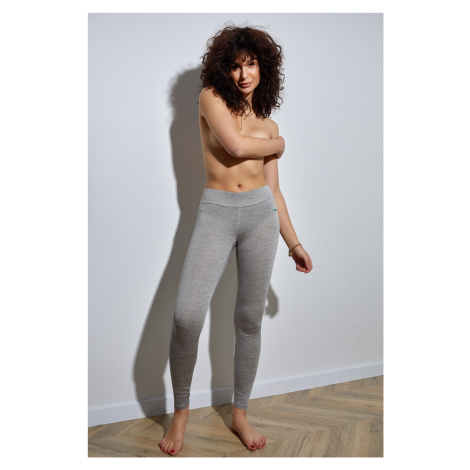 Light grey sports leggings with print FASARDI