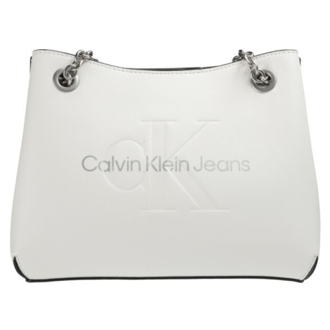 Calvin Klein SCULPTED SHOULDER BAG24 MONO Dámska kabelka, biela, veľkosť