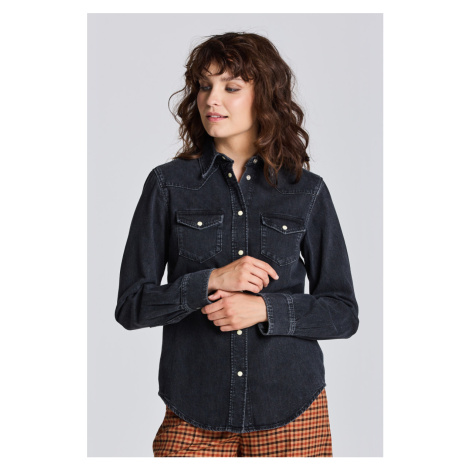 KOŠEĽA GANT D1. REGULAR DENIM SHIRT WASHED OUT BLACK