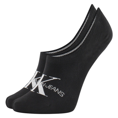 CALVIN KLEIN - CK jeans monogram čierne dámske neviditeľné ponožky
