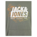 Jack & Jones Plus Mikina 'MAP'  kaki / svetlozelená / oranžová / biela