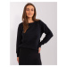 Black women's classic sweater with long sleeves