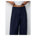 Pull&Bear Plisované nohavice  námornícka modrá / sivobéžová